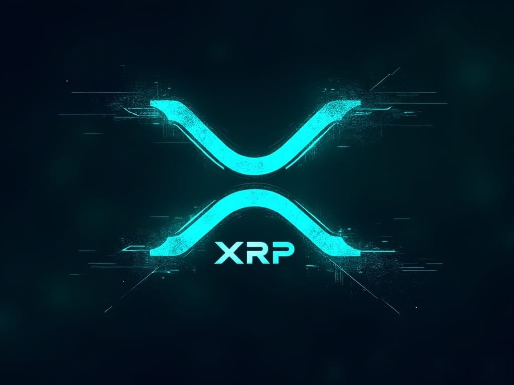 XRP in Green on Dark Background