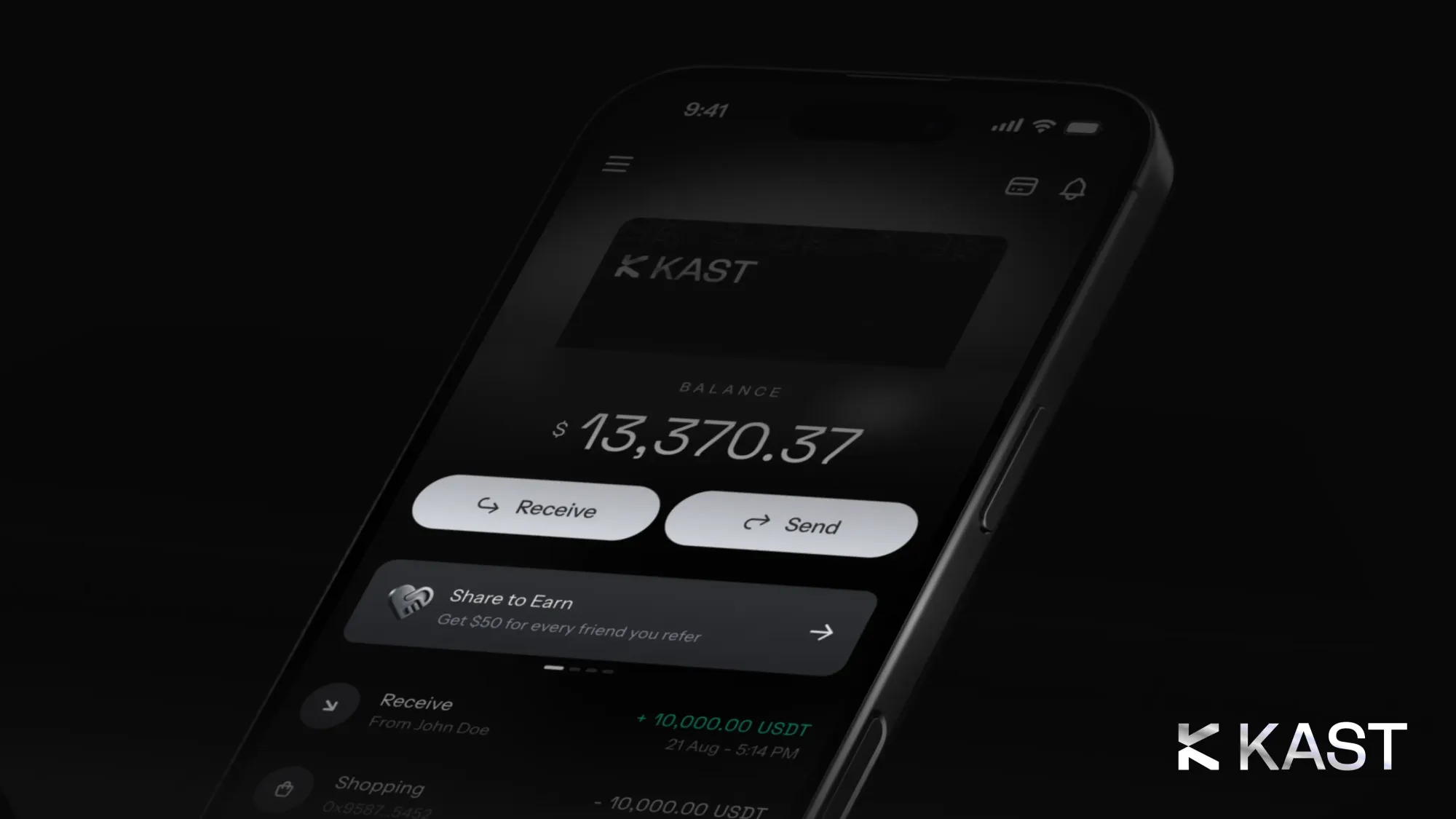 Sleek minimalist image with deep gray and black tones. Soft diffused lighting adds smooth gradients and reflections, with a vignette focusing on the center. Sharp, polished, high-tech CGI feel.